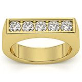 1Ct Diamond 5-Stone Men's Ring in 10k White, Yellow, or Rose Gold