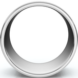 10mm Flat High Polished Wedding Band 14K White Gold