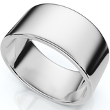 10mm Flat High Polished Wedding Band 14K White Gold