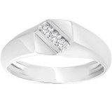 Mens 1/10ct White Gold Diamond 5.5mm Flat Classic Anniversary Band 10K