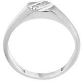 Mens 1/10ct White Gold Diamond 5.5mm Flat Classic Anniversary Band 10K