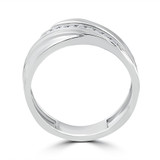 1/6 Ct Men's Diamond Wedding Channel Set Ring 10K White Gold High Polished