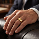 10mm Comfort Fit 14K Yellow Gold Wedding Band Mens Ring