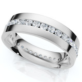 1 1/10ct Diamond Mens Eternity Wedding Ring 8mm 14K White Gold 1 1/10ct Diamond Mens Eternity Wedding Ring 8mm 14K White Gold