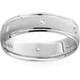 Mens 14k White Gold 6mm Wedding Ring
