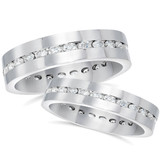 2 1/2ct Diamond Matching Eternity Ring Set 14K White Gold