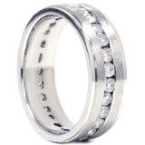 1 1/4ct Channel Set Diamond Brushed Ring 14K White Gold 1 1/4ct Channel Set Diamond Brushed Ring 14K White Gold