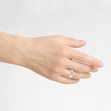 Mens 14K White Gold Diamond Comfort Fit Wedding Band