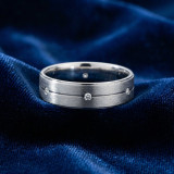 Mens 14K White Gold Diamond Comfort Fit Wedding Band