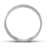 Mens 10k White Gold Ring Brushed Hand Carved Wedding Band