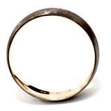 14k Black and Yellow Gold 2 Tone Wedding Band Mens Brushed Handmade Ring