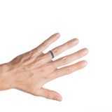 Mens 10K Black Gold Textured Wedding Band