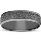 Mens 10K Black Gold Textured Wedding Band