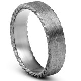 Mens 10k Black Gold 6MM Comfort Fit Braided Brushed Wedding Band