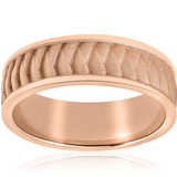 Mens Solid 14k Rose Gold Braided Wedding Band 8mm Comfort Fit