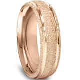 6mm Brushed Wedding Band 14K Rose Gold 6mm Brushed Wedding Band 14K Rose Gold