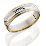 Mens Two Tone 6mm Wedding Band 14K Gold Mens Two Tone 6mm Wedding Band 14K Gold