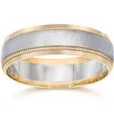 Mens White & Yellow Gold Two Tone Wedding Ring Band 14K Mens White & Yellow Gold Two Tone Wedding Ring Band 14K