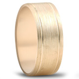 14K Yellow Gold 8MM Comfort Fit Brushed Mens Wedding Band 14K Yellow Gold 8MM Comfort Fit Brushed Mens Wedding Band