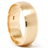 Mens 14k Gold 8mm Beveled Brushed Wedding Ring Band New