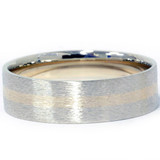 Brushed Two Tone Wedding Band 14K Gold Brushed Two Tone Wedding Band 14K Gold