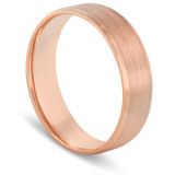 10k Rose Gold Mens Brushed Beveled Edge Comfort Fit Wedding Band
