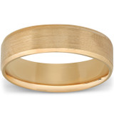 6MM Flat Beveled Edge Mens Wedding Band 10k Yellow Rose White Gold or Platinum