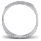 6MM Solid White Gold Mens Hand High Polished Squared Off Wedding Band