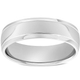 6mm High Polished Dome Wedding Band 14K White Gold