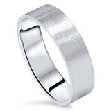 Mne's 6mm Brushed Comfort Fit Wedding Band Ring Solid 10K White Gold