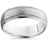 Platinum 6mm Brushed Ring Men's Wedding Band Platinum 6mm Brushed Ring Men's Wedding Band