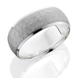 Mens White Gold Brushed Hammered Comfort Wedding Band Mens White Gold Brushed Hammered Comfort Wedding Band