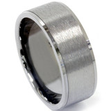 Mens 8MM Comfort Brushed Wedding Band Solid 14K Black Gold