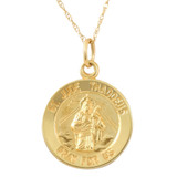 14k Yellow Gold St. Jude Thaddeus Medal Pendant 1" Tall 2 Grams