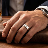 Mens 8mm Flat 950 Platinum Comfort Wedding Ring Band