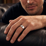 Mens 8mm Flat 950 Platinum Comfort Wedding Ring Band