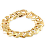 Men's Solid 14k Yellow Gold 119 grams Gold Curb Link 13mm Heavy Masculine Bracelet 9"