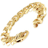 Men's Solid 14k Yellow Gold 119 grams Gold Curb Link 13mm Heavy Masculine Bracelet 9"