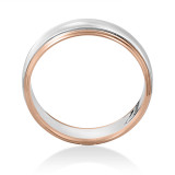14k White & Yellow Gold 6mm High Polished Men's Two Tone Shiny Wedding Band