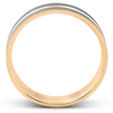 14k Yellow Gold & Black Brushed Mens 6mm Flat Comfort Fit Wedding Band Mans Ring