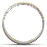 Mens 14k Gold Two Tone Swiss Cut Wedding Ring Band New