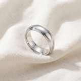 Men's 6MM Flat Step Cut Band Polished Wedding Ring 950 Platinum Band