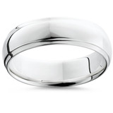 Men's 6MM Flat Step Cut Band Polished Wedding Ring 950 Platinum Band