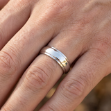 Men's 6MM Flat Step Cut Band Polished Wedding Ring 950 Platinum Band