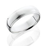 Men's 6MM Flat Step Cut Band Polished Wedding Ring 950 Platinum Band