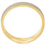 4mm 14K White & Yellow Gold Two Tone Brushed Wedding Band