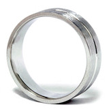 14k White Gold Brushed Wedding Band Men's 6mm Flat Ring