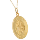 14k Yellow Gold St. Joseph Medal Pendant .5" Tall 2.5 Grams
