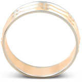 Solid 14k Gold Mens 6mm Two Tone Swiss Cut Ring Wedding Band Comfort Fit