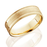 6mm 14K Yellow Gold Brushed Double Inlay Wedding Band